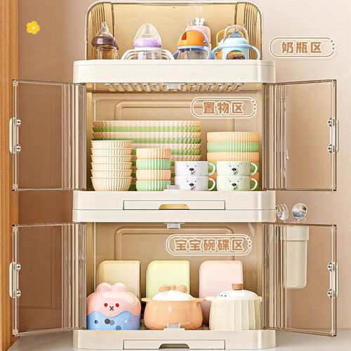 Baby products storage cabinet milk bottle kitchen tableware