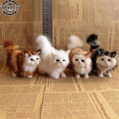 1pc Simulation Owl Cat Fox Ornament Furs Squatting Model