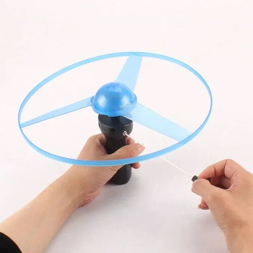 1pc Funny Spinning Flyer Luminous Flying LED Light Handle Fl