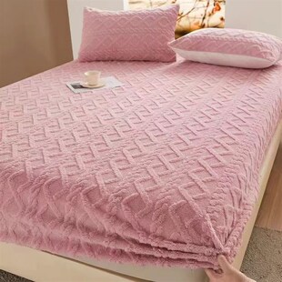 Warm Flannel Fitted Sheet Bedsheet Bed Mattress Cover single