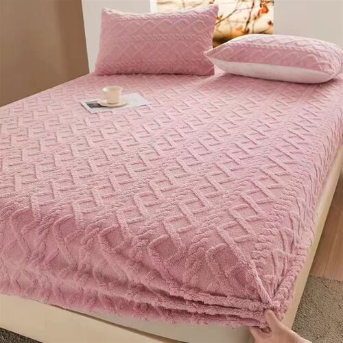 Warm Flannel Fitted Sheet Bedsheet Bed Mattress Cover single