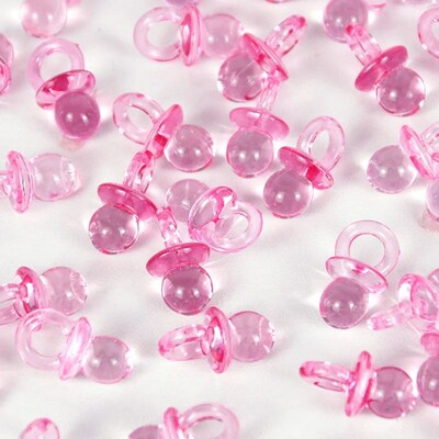 50pcs Mini Acrylic Blue Pink Pacifier Nipple Gender Reveal
