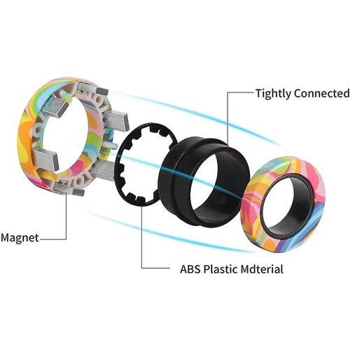 3pcs Finger Magnetic Rings Colorful Fidget Toy Set Adult Mag