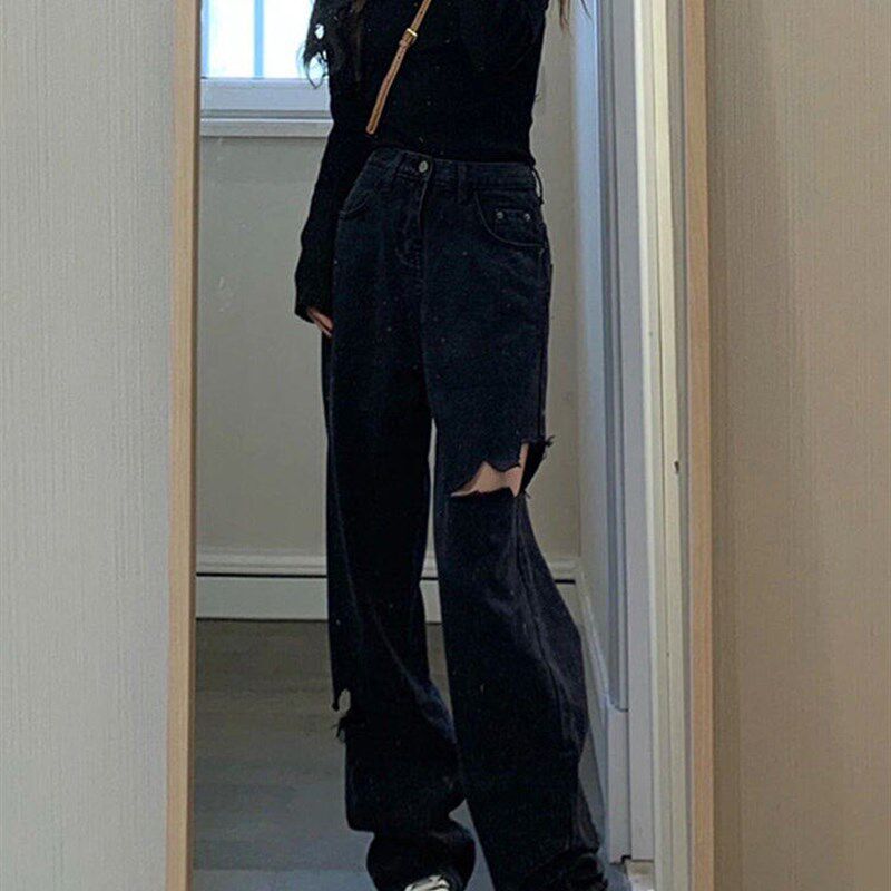 Cotvotee Ripped Jeans for Women 2023 Fashion HOLE High Waist图片