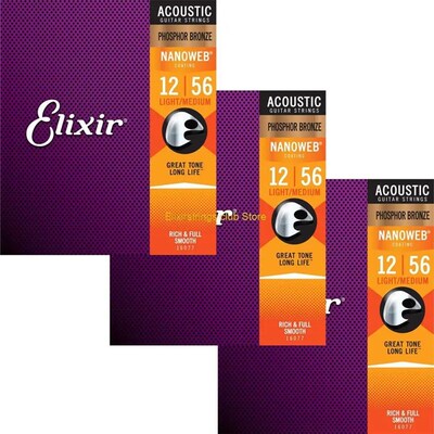 3 Sets Elixir Nanoweb Coating ANTI-RUST Phosphor Bronze Acou