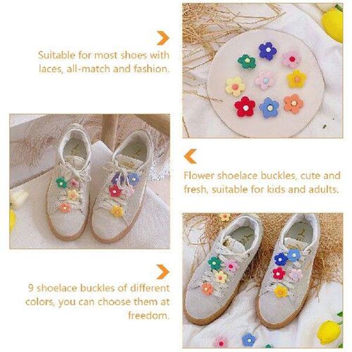 9 Pcs Shoe Buckle Flower Buckles Shoelace Shoes Plastic