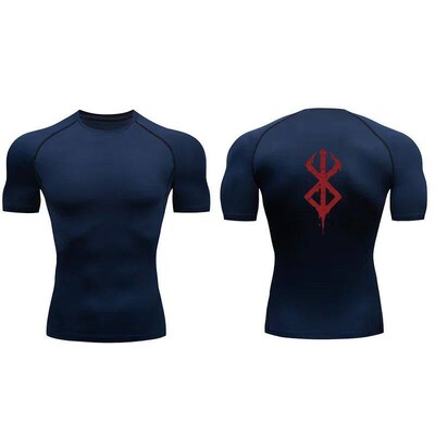 2024 Mens Berserk Printed Compression Shirt, Gym Short Slee