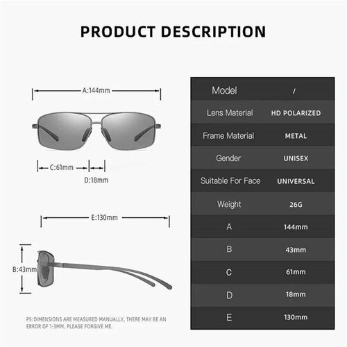 Aluminum Magnesium Alloy Frame Photochromic Polarized Sungla