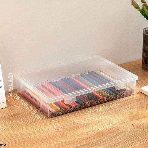 Large Capacity Pencil Case Transparent Plastic Notebook Sket