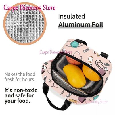 Funny Nurse Insulated Lunch Bag for School Office Nursing Po