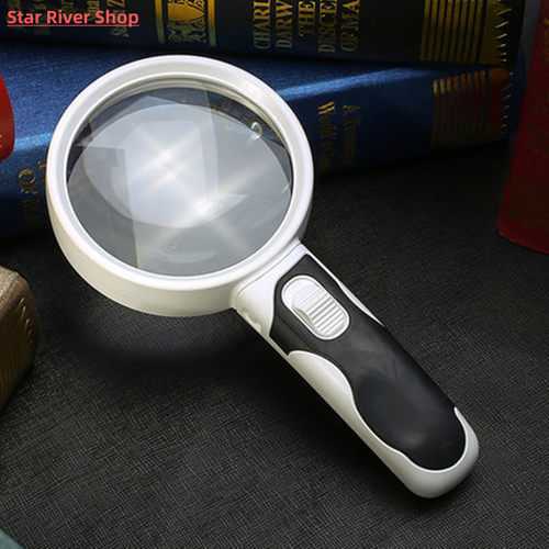 20 Times Optical Magnifying Glass With LED Lights Diameter 8