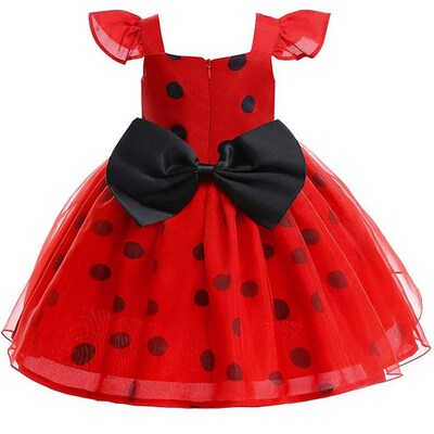 Children Halloween Ladybug Girls Dress Small Flying Sleeve