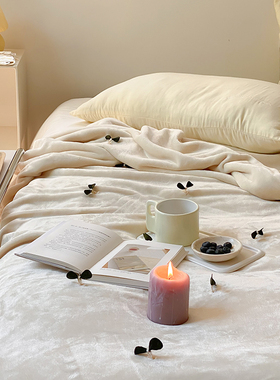 种草姬奶油白色立体小叶子毛毯秋冬加厚盖毯家用休闲沙发毯