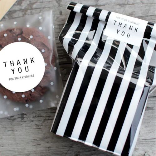 100Pcs/Lot Translucent Dots Plastic Cookie Packaging Bags Cu