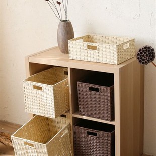 Rattan woven storage basket bamboo woven grass woven storage