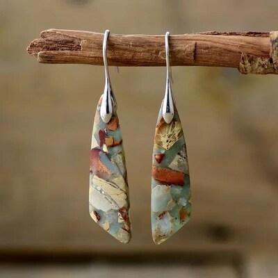 Bohemian Emperor Stone Geometric Pendant Earring Popular Nat