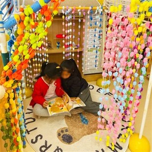 幼儿园编织区角区域隔断环创毛线手工教室装饰挂饰材料布置墙用品