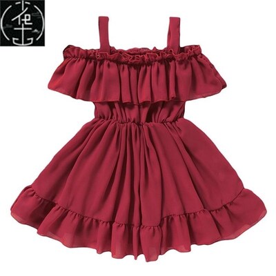 新款 children girls baby dress for kids clothes toddler red