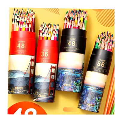 Oil colored pencil students draw 48 color pencils by hand