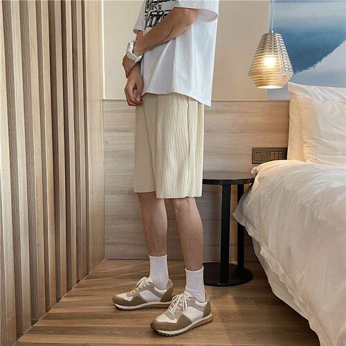 Ice Silk Shorts Mens Summer Fashionable Loose Soli Color Al
