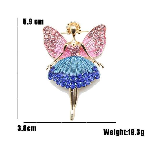 European Fashion Cute Angel Brooch Full Diamond Alloy Pin An