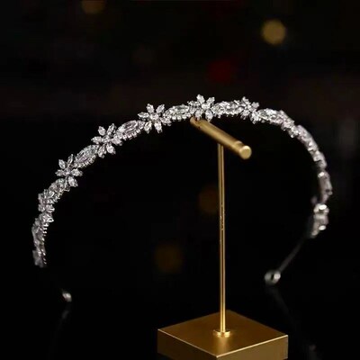 Simple Crystal Wedding Tiaras Barrettes Headbands Evening Ha