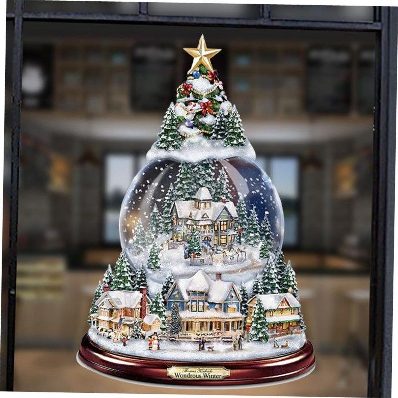 New Christmas Tree Music Box Snowman Window Glass Decoration,节庆用品/礼品,圣诞装饰品,淘宝优惠券,粉丝福利购,淘宝优惠卷