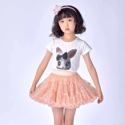 Pink Stars Puffy Skirt Cute Girl Skirt TUTU Skirt Puffy Prin