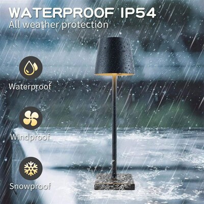Cordless Table Lamp Dimmable Bedside Lamp Restaurant Atmosph