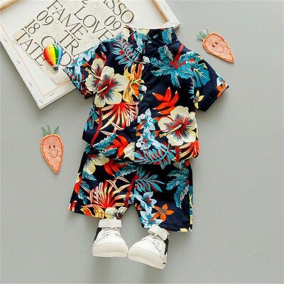0-5Y Kids Baby Boy Clothes Boho Summer Floral Print Sets 2Pc