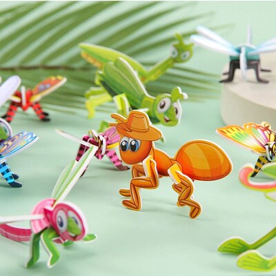 30Pcs Funny Insect Paper Jigsaw Puzzles Educational Toys for