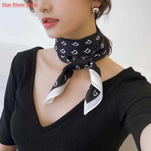 Satin Silk Scarf Women Designer Brand Kerchief Neck Scarfs 7