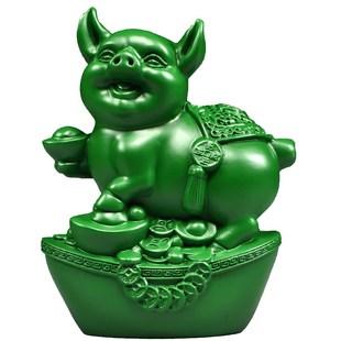 绿色木头十二生肖摆件全实木质鼠牛虎兔龙蛇马羊猴鸡狗猪吉祥物