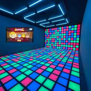 跃动游戏led感应地砖灯厂家格子攀岩投掷体感游戏发光地砖舞池灯
