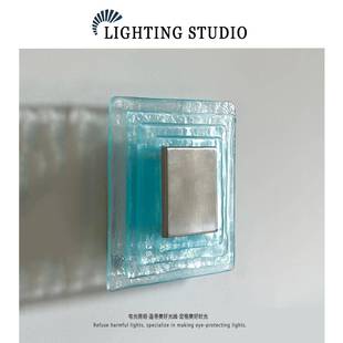 中古穆拉诺Mazzega复古方形客厅背景墙壁灯设计师过道床头氛围灯