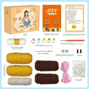 1 Pack DIY Cute Bee Stacking Crochet Kit, Complete Crochet S