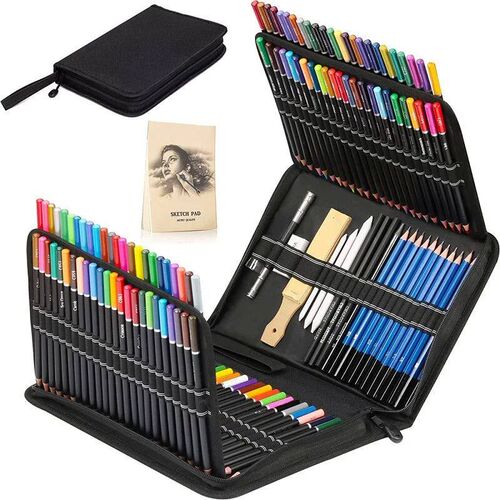 144/96/83/41pcs Coloring Pencils Set with Art Accessories Br