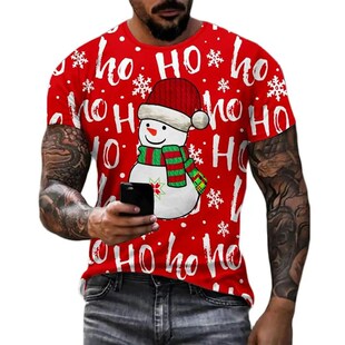 shirts Snowma Claus Funny Men For Print Santa Christmas