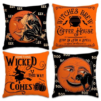 Halloween Pillow Cover Funny Ghost Cushion Cover万圣节抱枕套