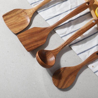 9 PCS Wooden Spoons For CookingWooden Utensils For Cooking