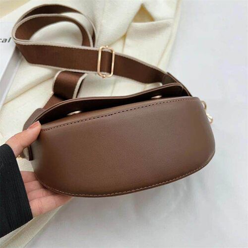 Small Leather Saddle Armpit Bags for Women Summer Chain Shou