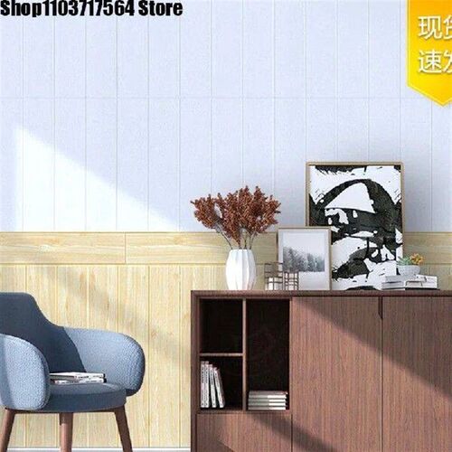 Three-dimensional wood grain wall pasted living room soft