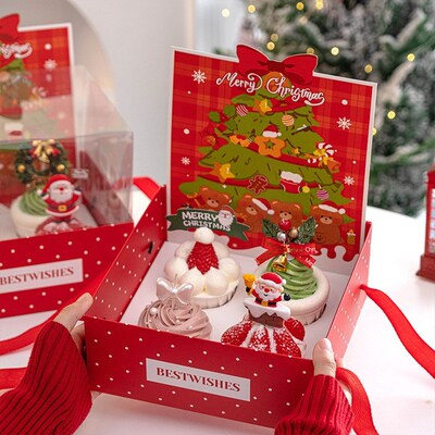 2025 Christmas Cake Decor Box Tree Bear Dessert Gift Box