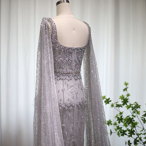 Sharon Said Luxury Feather Crystal Dubai Evening Dress with