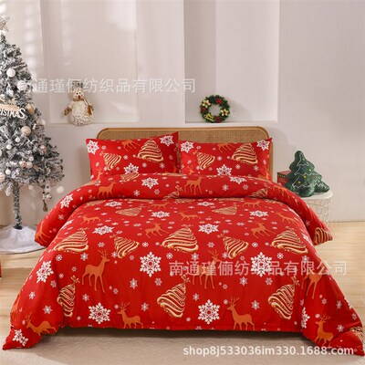 Christmas bedding three piece set down duvet cover sheet