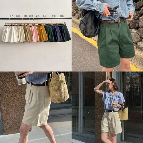 Time Jane Retro Denim Shorts Womens Summer New All-match Lo