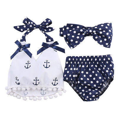 Citgeett Summer 3Pcs/set Infant Baby Girls Clothes Anchor To