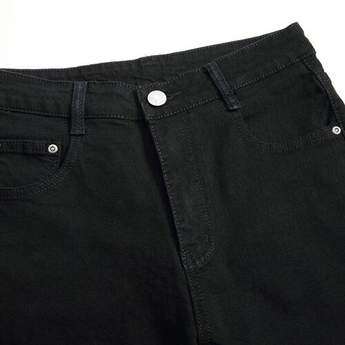 Mens Slim Fit High Stretch Black Jeans Mens High Elastic Pur