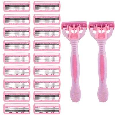 Womens 6-layer safety razor blade for facial/leg/armpit/bik
