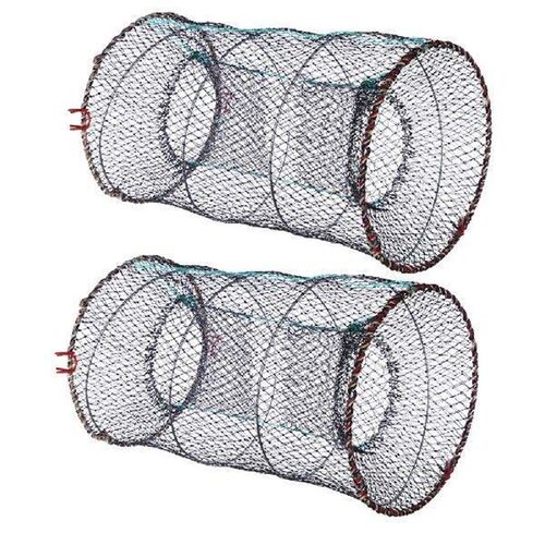 2 Pcs Fishing Net Crab Trap Bait Foldable Shrimp Catfish
